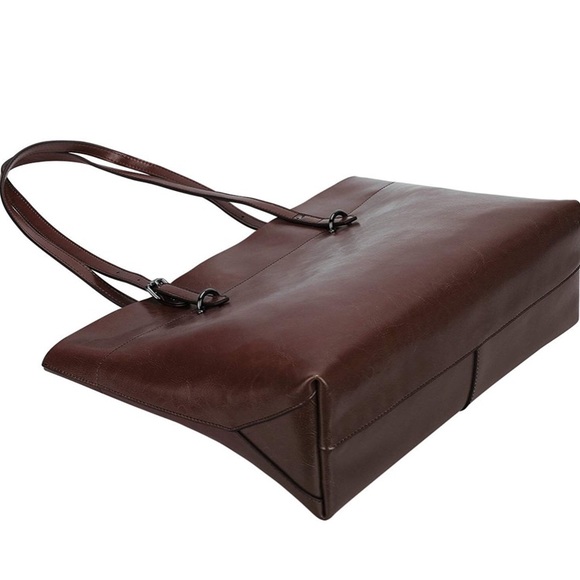 🆕 Dark Brown Genuine Leather Tote Shoulder Bag 🆕 - Picture 5 of 10